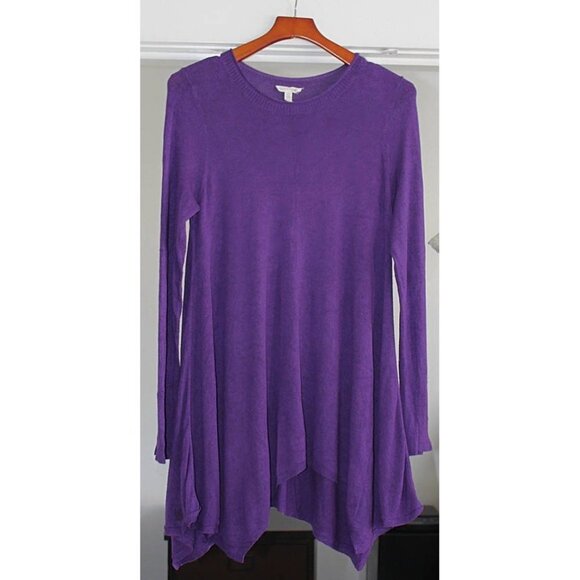 Eileen Fisher - Cozy Viscose Stretch Asymmetric Tunic, African Violet, Sml - Picture 7 of 8